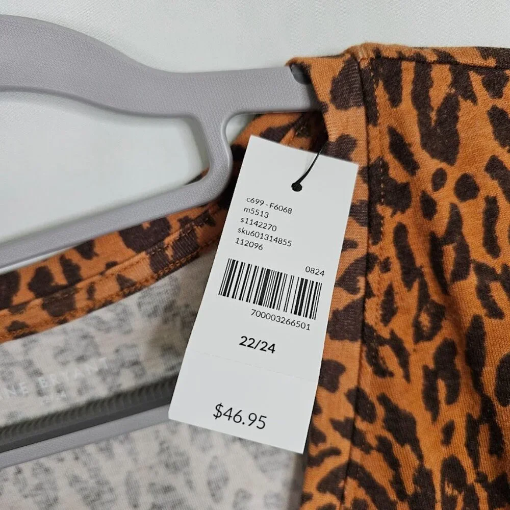 NWT LANE BRYANT Tunic Top BROWN ANIMAL CHEETAH Print size 22/24 Casual Basic - Picture 4 of 9